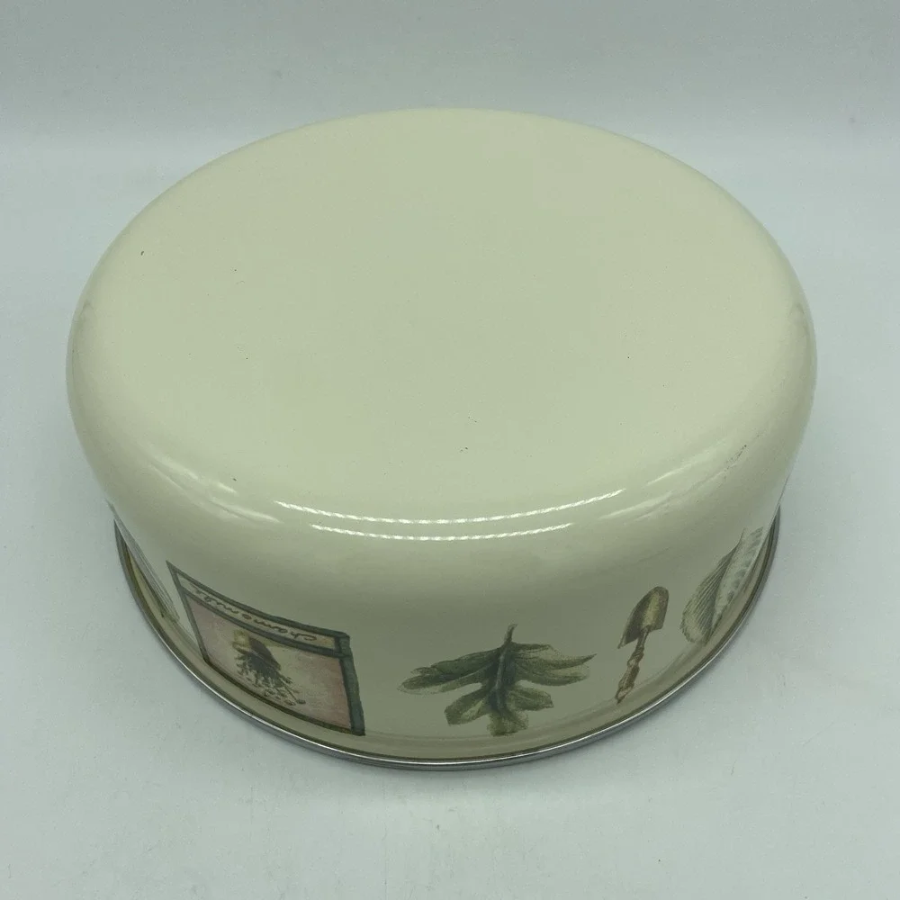 Pfaltzgraff Naturewood Set Of 2 Enamel Metal Nesting Storage Mixing Bowls No Lid